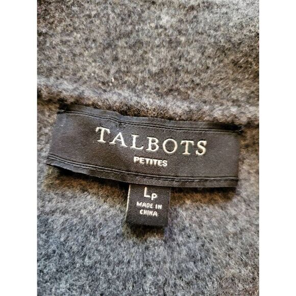 Talbots Jacket Women's Large Petite Blue Gray Double Faced Felted Wool Cozy Open - Picture 4 of 4